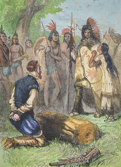 Pocahontas saves the life of John Smith by School American