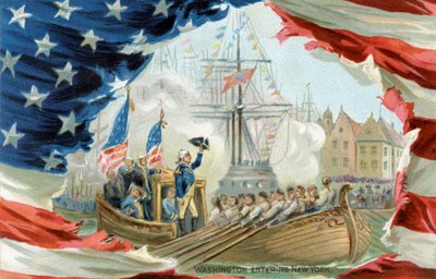 Postcard Depicting George Washington Entering New York by School American