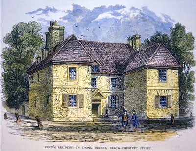 Residence of William Penn in Second Street, below Chestnut Street, Philadelphia by School American