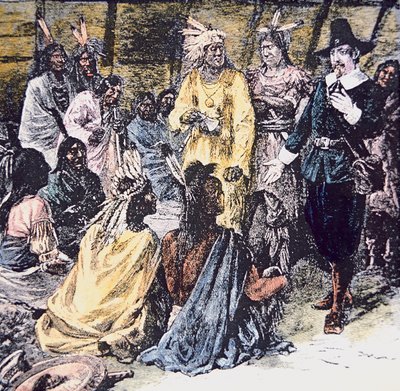 Roger Williams purchases the required land from the Narragansett Indians by School American