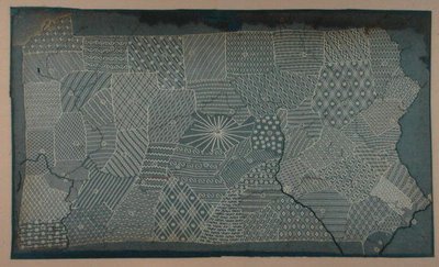 Sampler outlining the counties in the state of Pennsylvania by School American