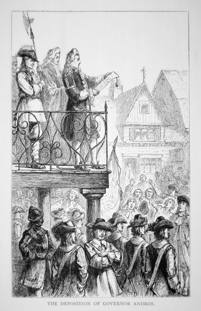 Sir Edmund Andros Proclaims the Dominion of New England in 1686 with Himself as Governor by School American