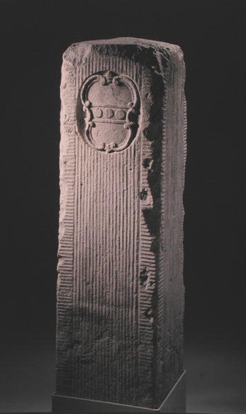 Stone Mile Marker with Penn Crest by School American