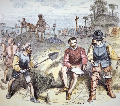 The Founding of St. Augustine in Florida by the Spanish in 1565 by School American