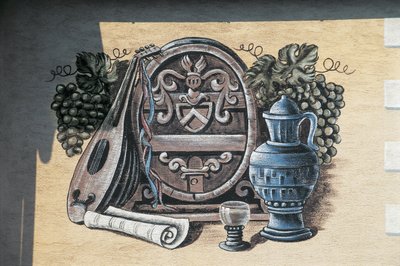 Close-up of a fresco on a wall, Oberarnsdorf, Wachau, Lower Austria, Austria by School Austrian