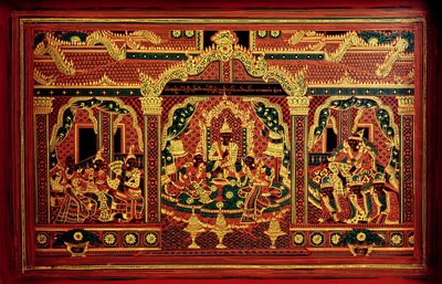 Detail of a Manuscript Chest from Myanmar by School Burmese