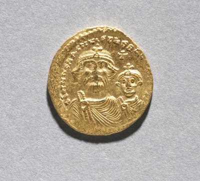 Solidus with Heraclius and his Son Heraclius Constantine (obverse) by School Byzantine