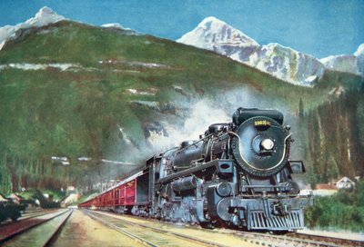 Canadian Pacific Railway at the foot of the Rocky Mountains by School Canadian