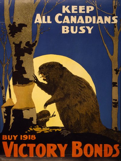 Keep All Canadians Busy: Buy 1918 Victory Bonds, c.1918 by School Canadian