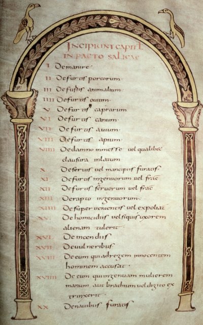 Manuscript of Salic Law by School Carolingian