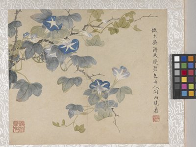 8 Leaf Album of Flowers by School Chinese