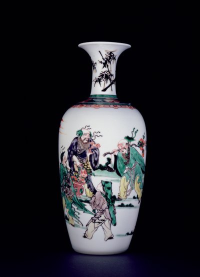 A Chinese porcelain vase decorated in famille verte enamels by School Chinese