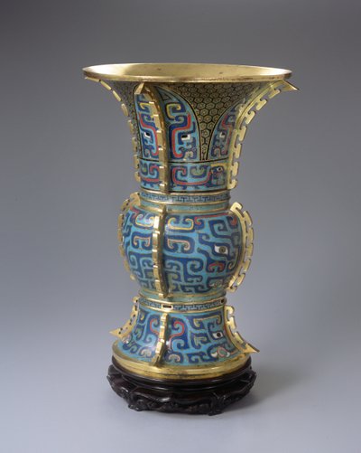 A Zun Shaped Vase and Stand by School Chinese