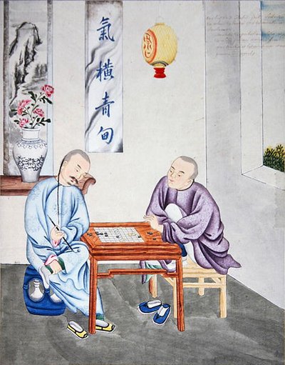 A game of strategy in China, late 18th century by School Chinese