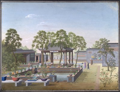 Drawing of the Garden of a Chinese Merchant by School Chinese