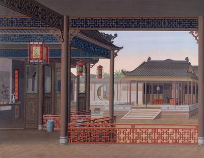 Drawing of the Interior of the House of a Chinese Official by School Chinese