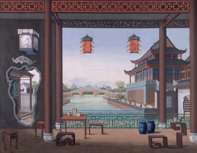 Drawing of the Interior of the House of a Chinese Official by School Chinese