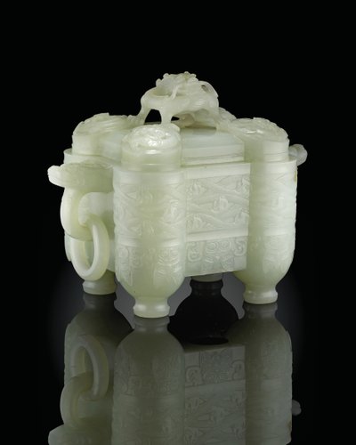 Archaistic vessel and cover, Tulu, Qianlong Period (1736-95) by School Chinese