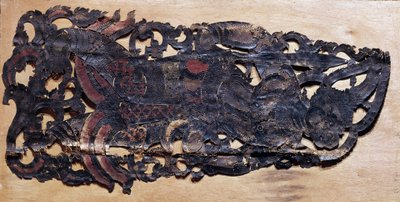 Chinese art: beef leather cut for play of Chinese shadows by School Chinese