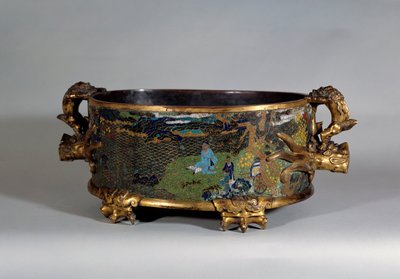 Chinese art: pot cache in cloisonne enamel, 16th century by School Chinese