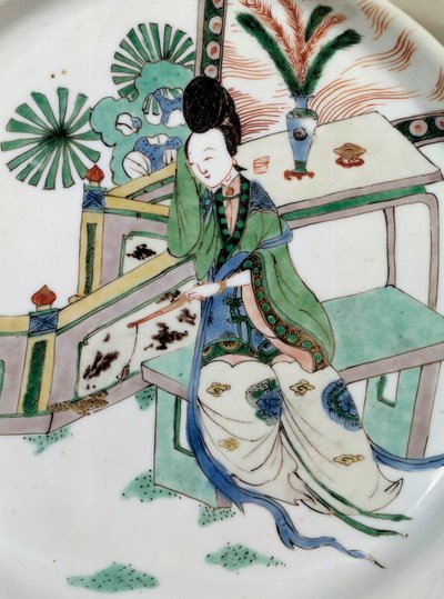 The Lady Reclining on a Bench by School Chinese
