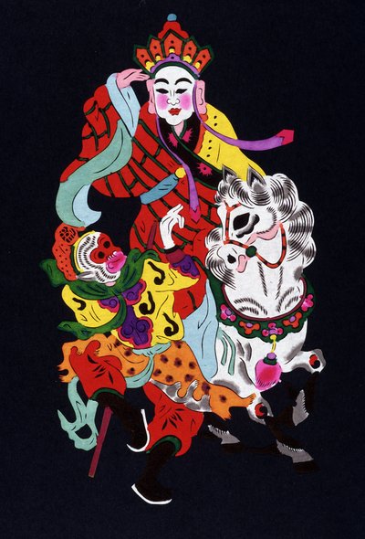 Chinese paper cut and colored by School Chinese
