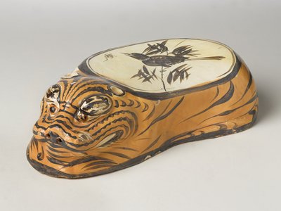 Cizhou Ware Pillow in the Form of a Tiger by School Chinese