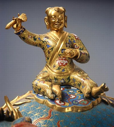 Detail of a Rider from a Pair of Qilin, Qianlong Period (1736-95) (detail) by School Chinese