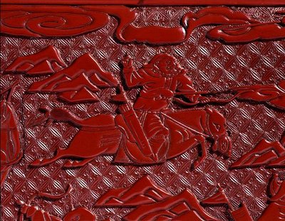 Document Box and Cover, Depicting an Archer, Ming Dynasty (detail) by School Chinese