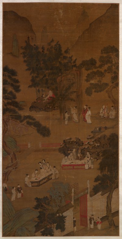 Elegant Gathering in the Western Garden, c.1600 by School Chinese