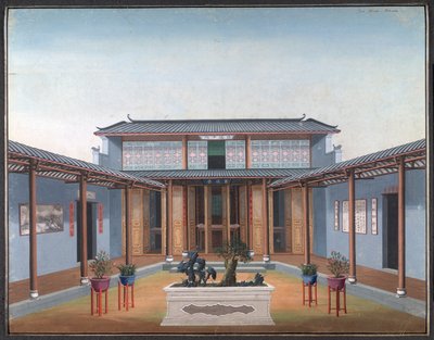 Honam Temple - Courtyard with Residential Quarters by School Chinese