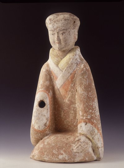 Lady of Court, China, Western Han era (206 BC - 220 AD), 60 cm H. Terracotta statuette by School Chinese