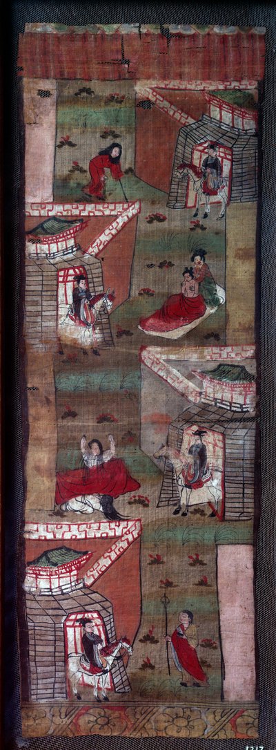 Life of Buddha: episode of the 4 encounters of Siddhartha: an old, a miserable, a sick and a grabatee by School Chinese