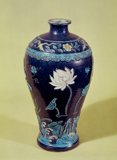 Ming vase with three colour decoration by School Chinese