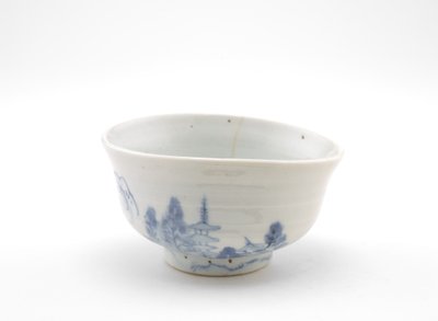 Tea bowl with landscape design, early 17th century by School Chinese
