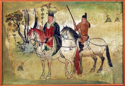 The Celestial Horses of Ferghana Tibetan Manuscript by Touen Houang by School Chinese