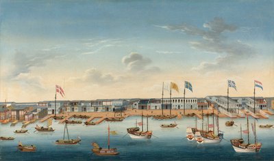 The Hongs at Canton, c.1780 by School Chinese