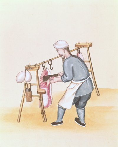 The Meat Seller, from a book on the street calls of Peking by School Chinese