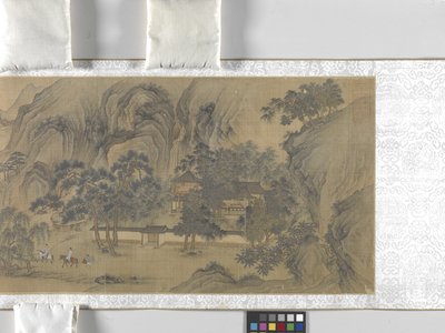 Travellers in a Riverside Village by School Chinese