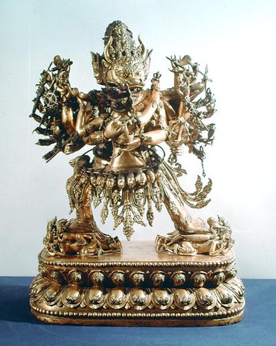 Vajrabhairava, aspect of Yamantaka, the guardian of the law, Qing Dynasty by School Chinese