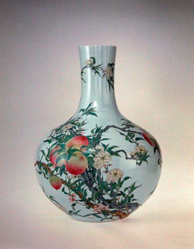 Vase with peaches by School Chinese