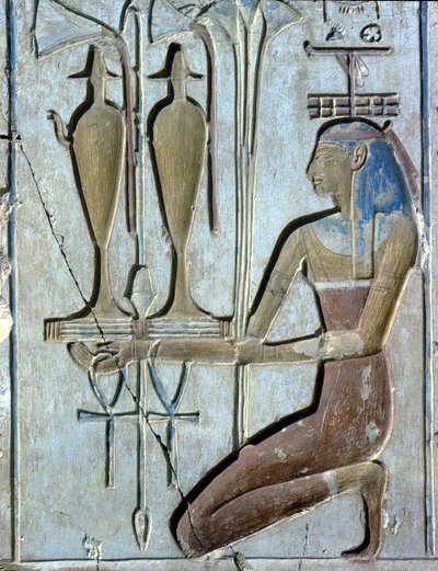 Abydos: Temple of Seti I dedicated to God Osiris by School Egyptian
