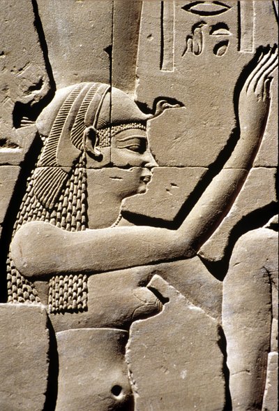 Ancient Egypt, Wall Carving, Goddess Isis, Temple of Horus, Edfu, 237 - 57 BC by School Egyptian
