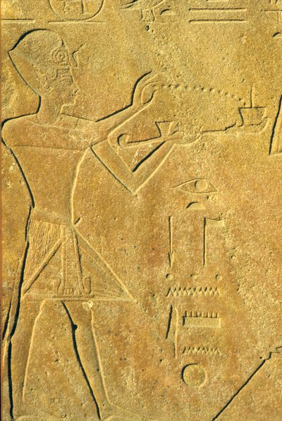 Ancient Egypt, Wall Carving, Karnak/Luxor, Hatshepsut Offers Incense by School Egyptian