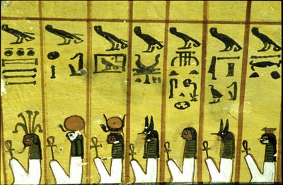 Wall Painting, Tomb of Inherkhau, Thebes, Tomb of the Nobles, 20th Dynasty, Seven of the Twelve Hours of Night by School Egyptian