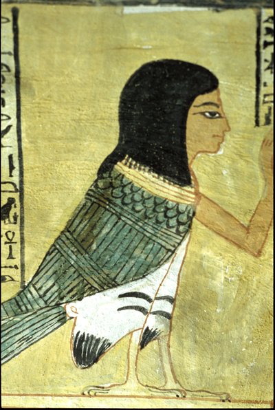 Wall Painting, Tomb of Inherkhau, Thebes, Tomb of the Nobles, 20th Dynasty, Ba or Soul of Inherkhau by School Egyptian
