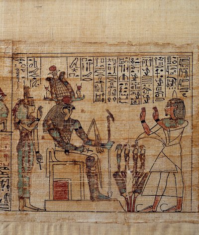 Ancient Egyptian Art: Mythological Papyrus of Serimen by School Egyptian