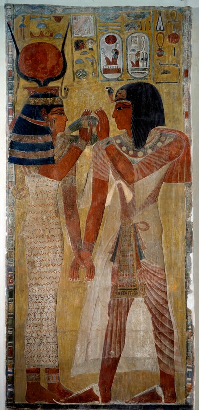 King Sethi I and goddess Hathor by School Egyptian