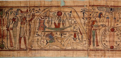 Egyptian Antiquity Allegory of the Cosmos: Mythological Papyrus of Neskapashouty by School Egyptian