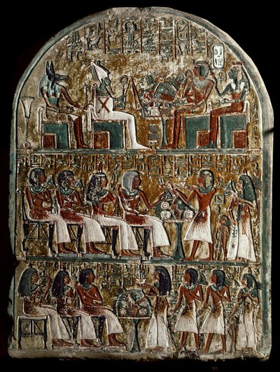 Stele of Irynefer, Egyptian Antiquity by School Egyptian